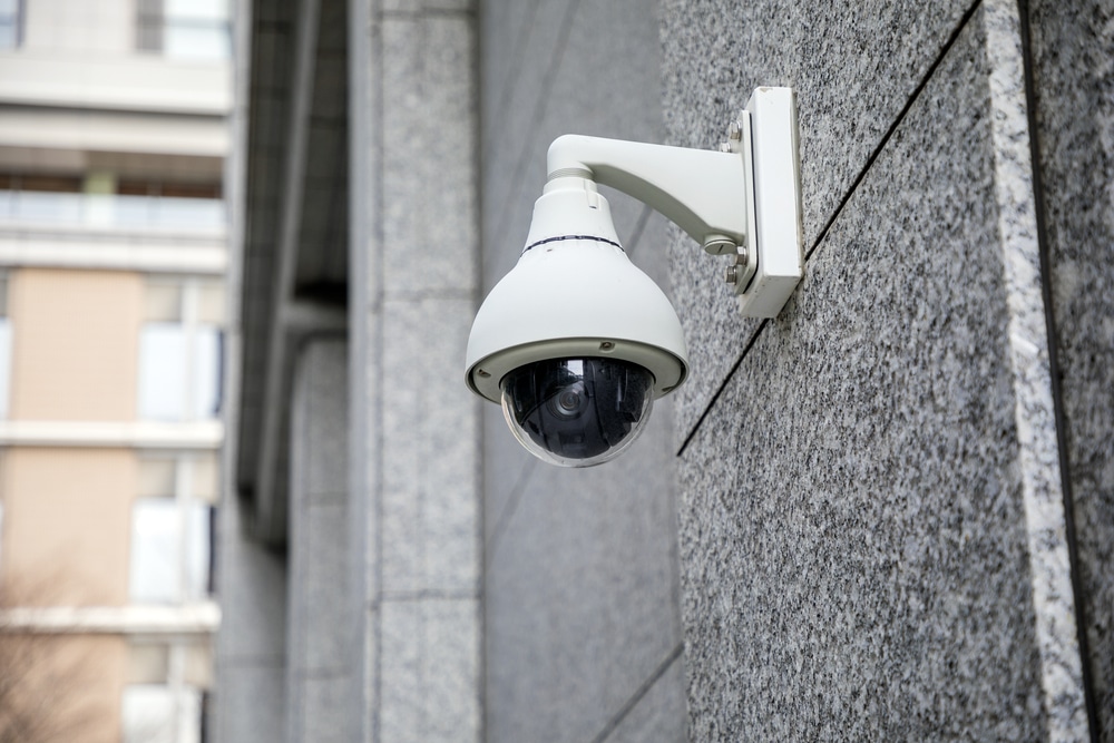 Modern,Building,And,Monitoring,Camera