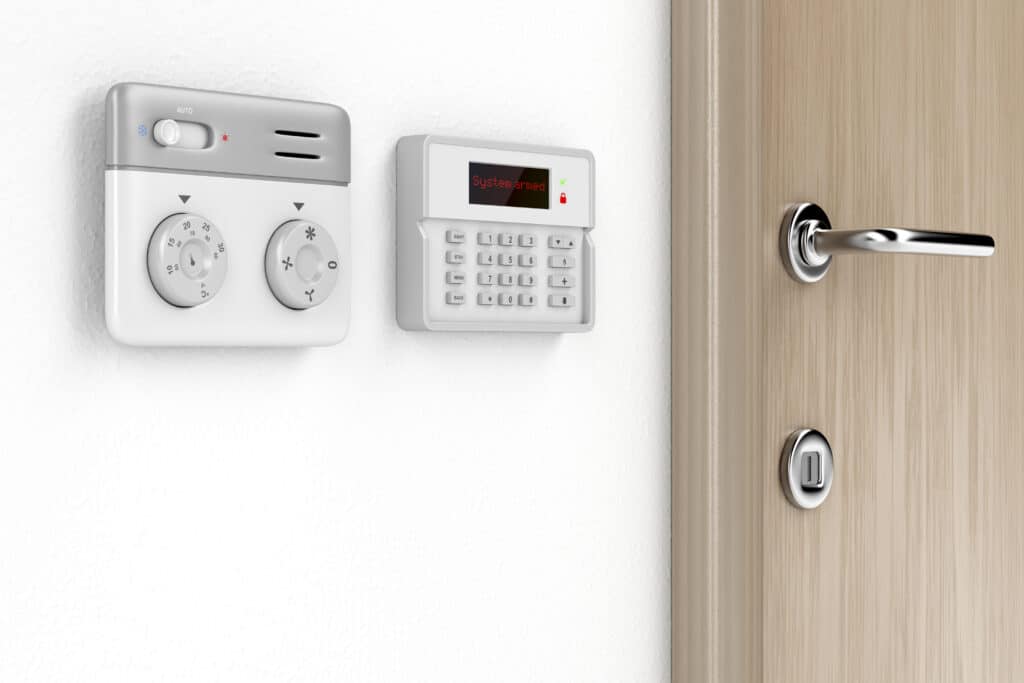 Thermostat and alarm controls